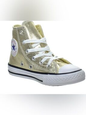 Converse Chuck Taylor Metallic Gold High Top Sneakers kids size 7